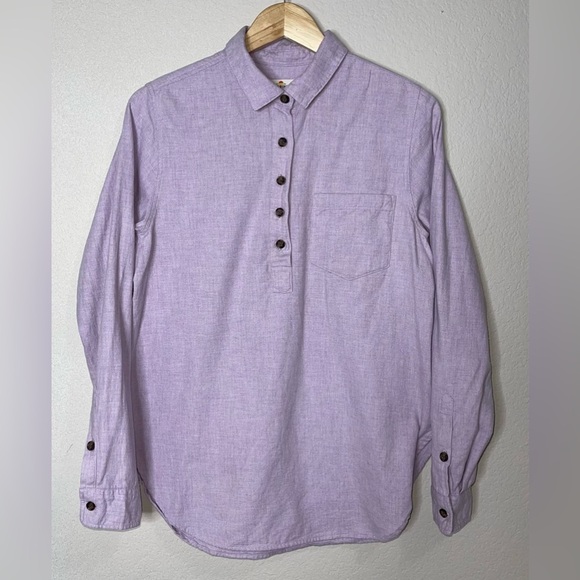 Marine Layer Purple Heather Josie Relaxed Popover Long Sleeve Size Medium - Picture 4 of 9
